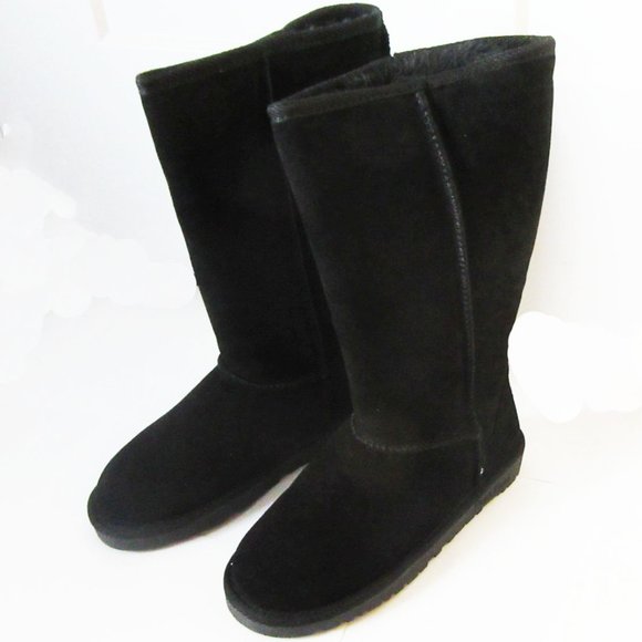 Women TPR Sole Winter Medium Boots Suede Upper in Black SZ6 - Picture 1 of 3